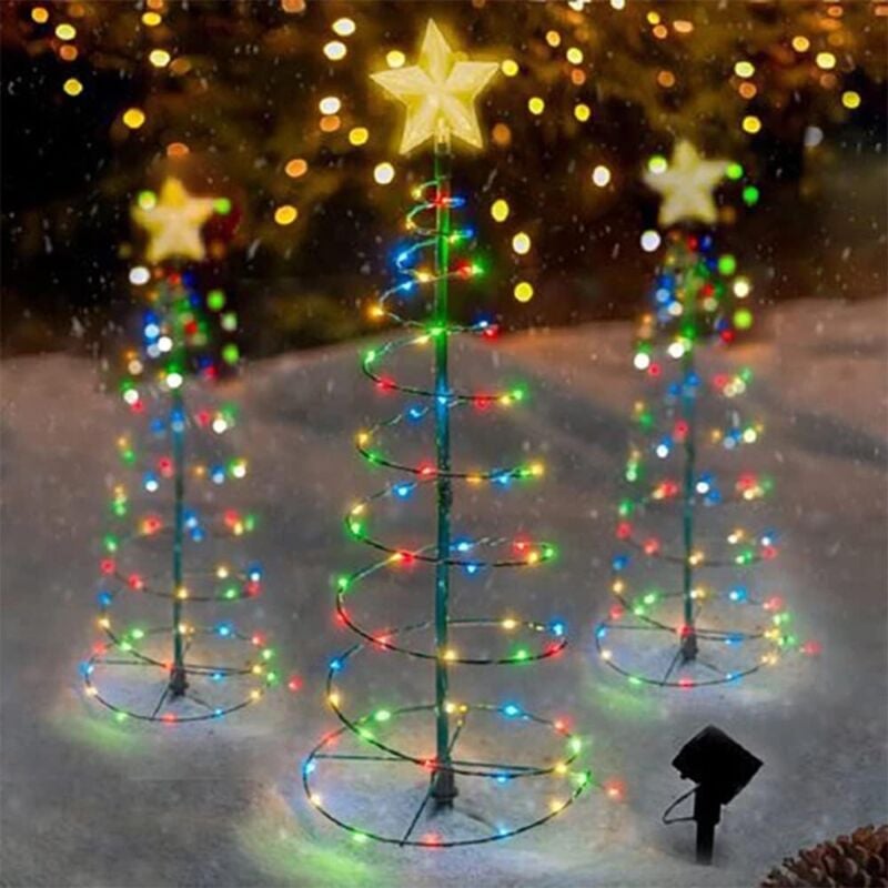 foto del prodotto decorazione natalizia solare per esterni, albero di natale in metallo a led di alta qualit , piccolo albero di natale artificiale con luci a led,