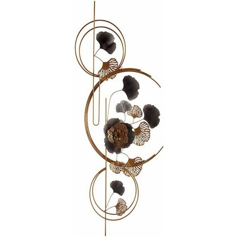 foto del prodotto decorazione pensile fiori muro dorato metallo rame 60 x 150 x 7,5 cm 