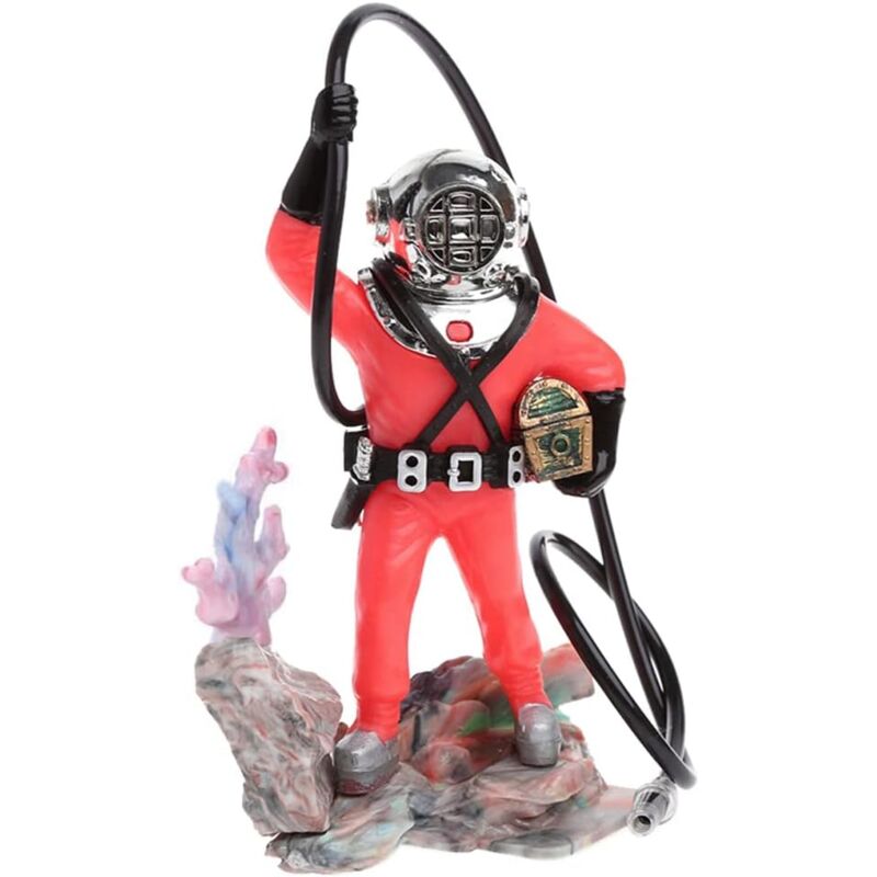 foto del prodotto decorazione per acquario con paesaggio diver treasure, mini ornamenti diver underwater air action fun, accessorio decorativo in plastica e resina per
