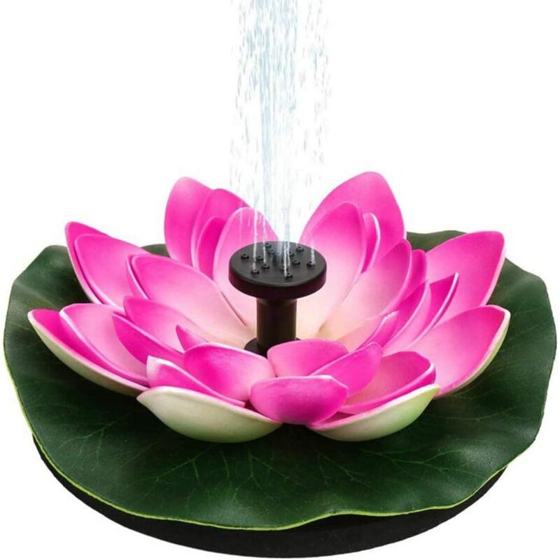 foto del prodotto decorazione per laghetto, ninfea fiore di loto in schiuma, pompa per fontana ad energia solare, elemento galleggiante per laghetto, loto, acqua