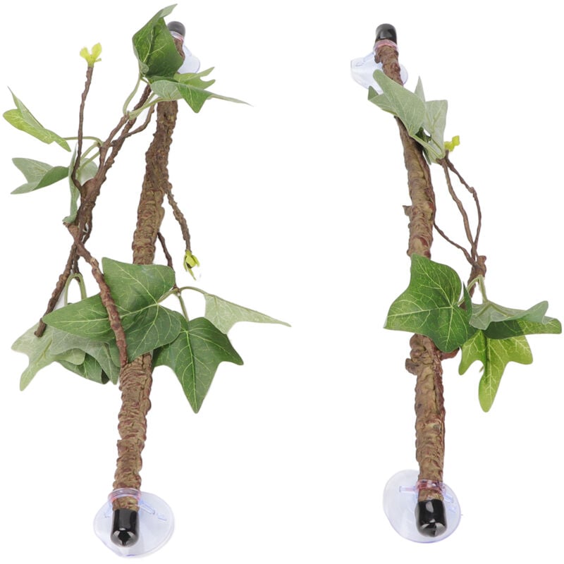 foto del prodotto decorazione per piante da terrario con rami ad angolo per rettili con ventose per anfibi lucertole serpenti che si arrampicano