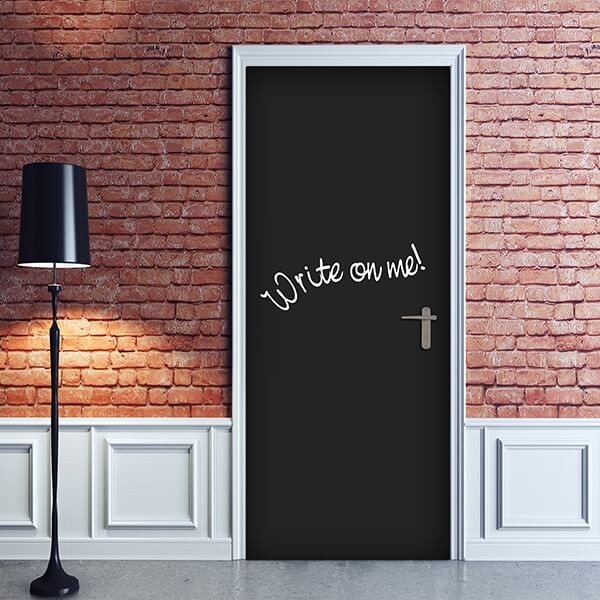 foto del prodotto decorazione per porta autoadesiva facile da applicare 210x83 cm door cover black board