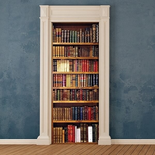 foto del prodotto decorazione per porta autoadesiva facile da applicare 210x83 cm door cover bookcase