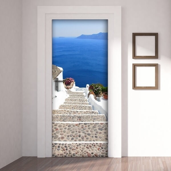 foto del prodotto decorazione per porta autoadesiva facile da applicare 210x83 cm door cover greece