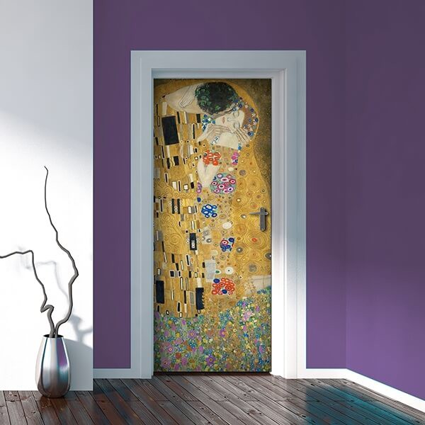 foto del prodotto decorazione per porta autoadesiva facile da applicare 210x83 cm door cover klimt
