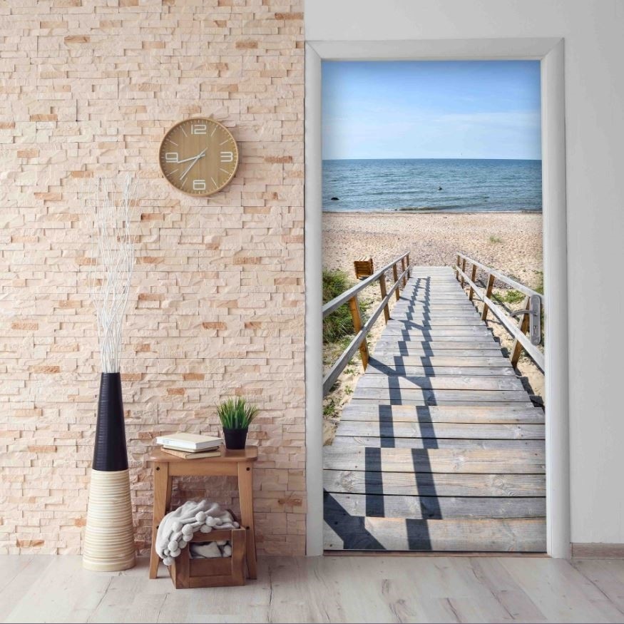 foto del prodotto decorazione per porta autoadesiva facile da applicare 210x83 cm door cover sardegna