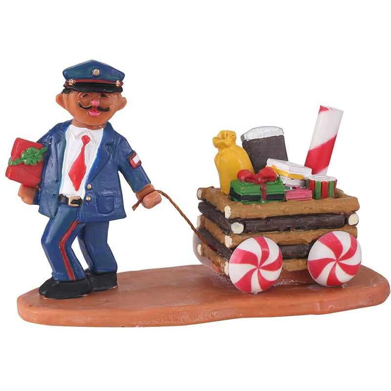 foto del prodotto decorazione post di gingerman per villaggio di natale e presepe, in resina da h 3,2 cm