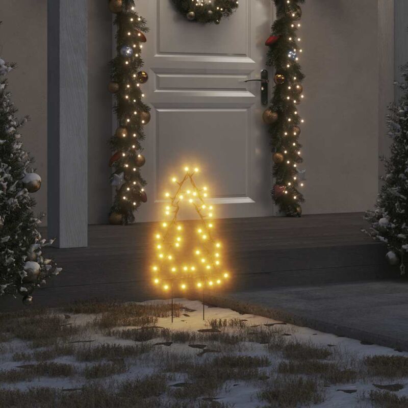 foto del prodotto decorazioni luminose natalizie picchetti 3pz albero 50led 30cm vidaxl