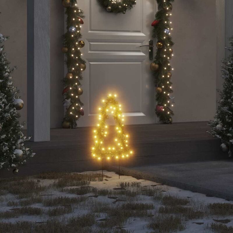 foto del prodotto decorazioni luminose natalizie picchetti 3pz albero 50led 30cm vidaxl