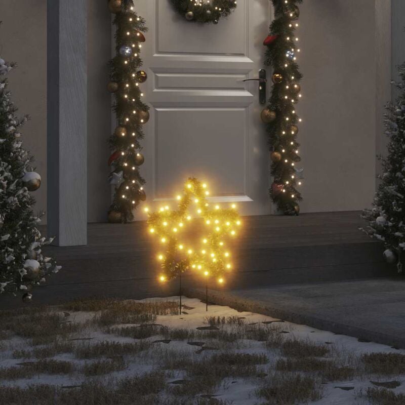 foto del prodotto decorazioni luminose natalizie picchetti 3pz stella 50led 29cm vidaxl