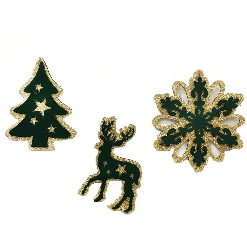 foto del prodotto decorazioni natalizie renna albero di natale stella verde oro per addobbi natalizi set 6 di cm14 moderne particolari esclusive