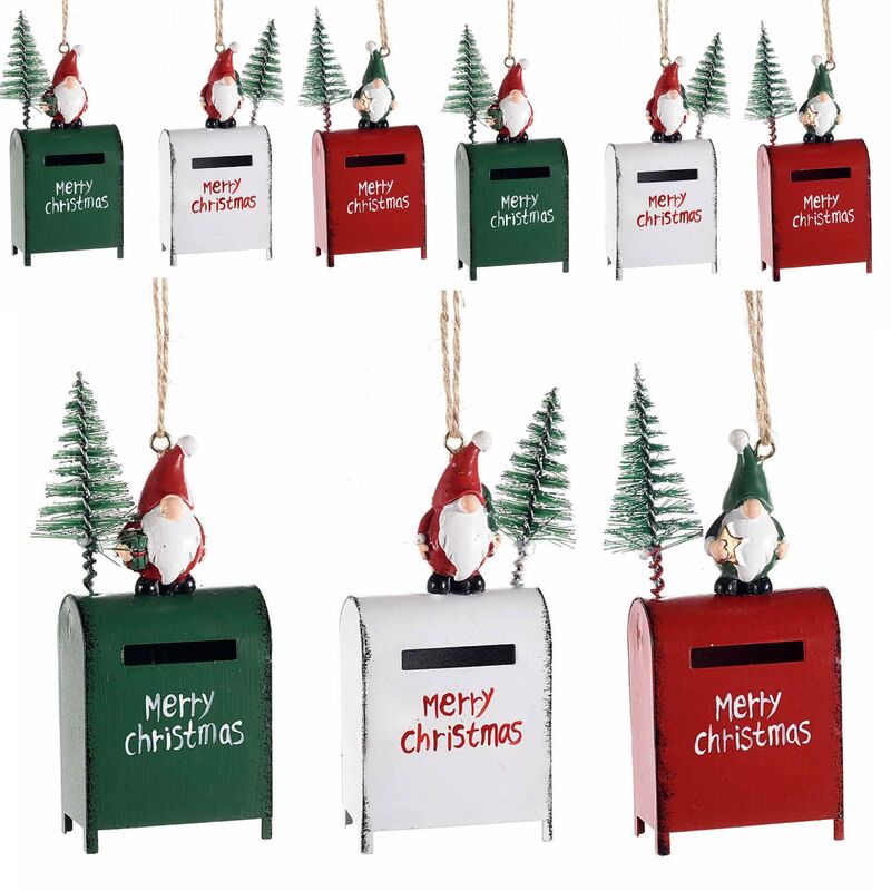 foto del prodotto decorazioni per albero a forma di babbo natale con portalettere addobbi natalizi da appendere 9 pezzi