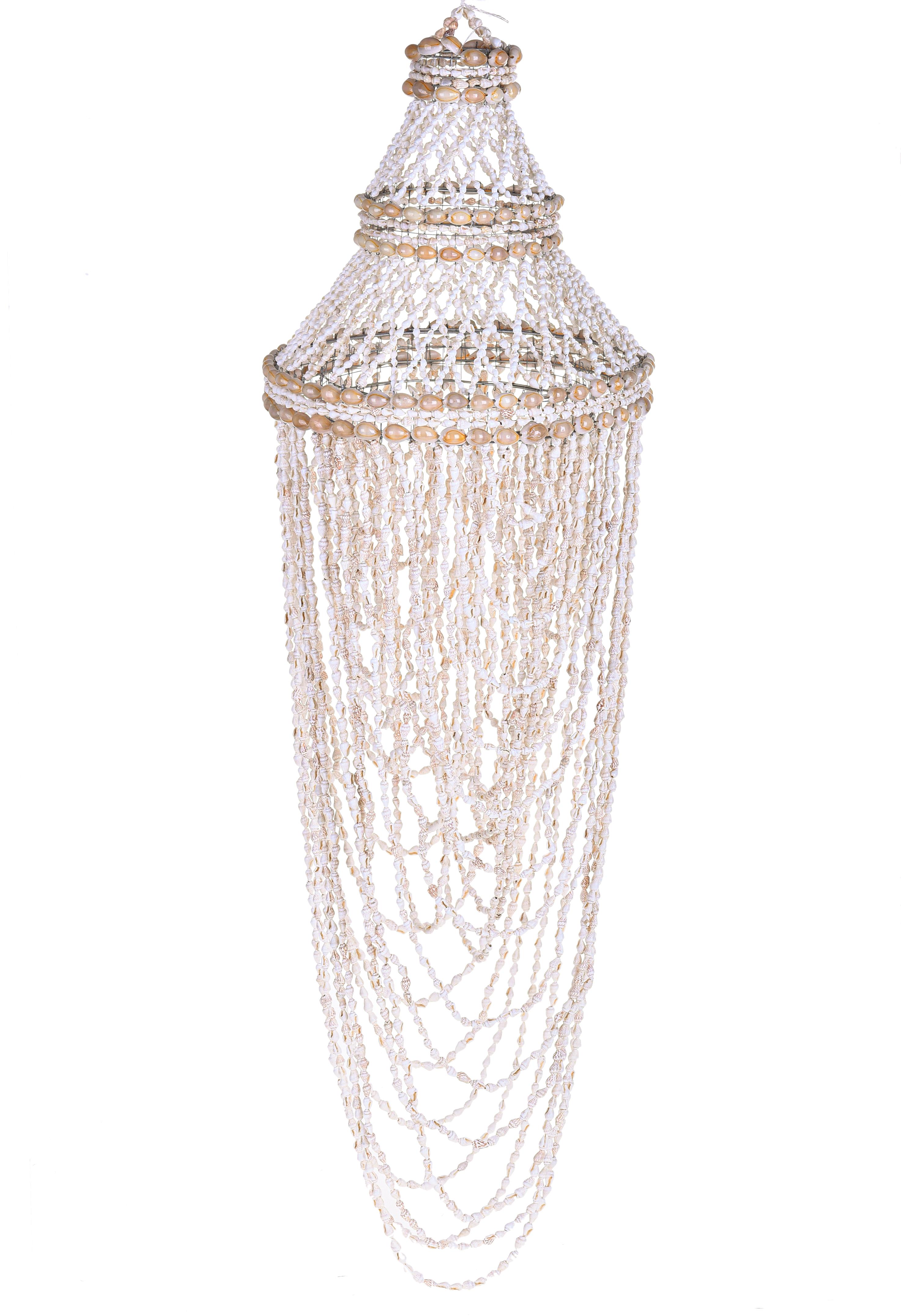 foto del prodotto decoro lampadario con conchiglie 90 cm