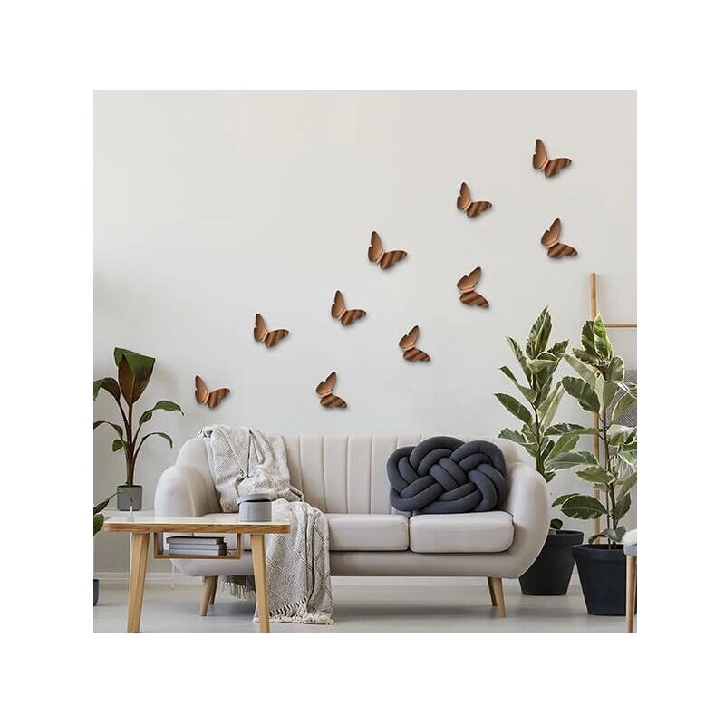 foto del prodotto decoro murale 3d bronze butterflies 