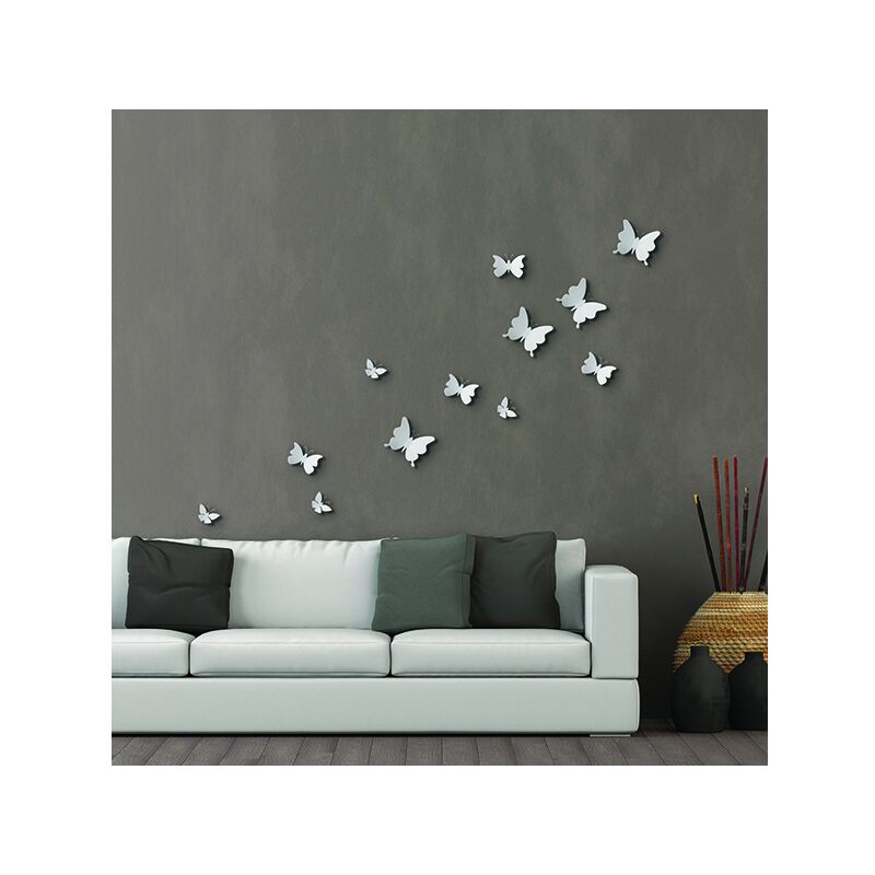 foto del prodotto decoro murale 3d white butterflies 