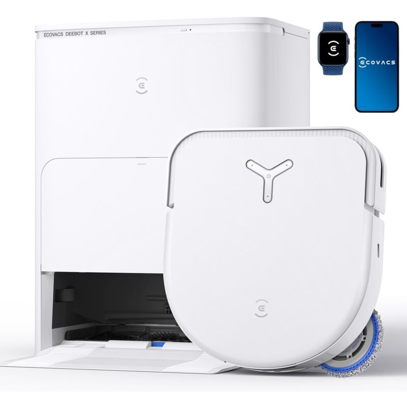 foto del prodotto deebot x5 omni robot aspirapolvere lavapavimenti con stazione all in one, 12800pa, anti grovigli, truedge taglio adattivo bordi, lavaggio mocio ad