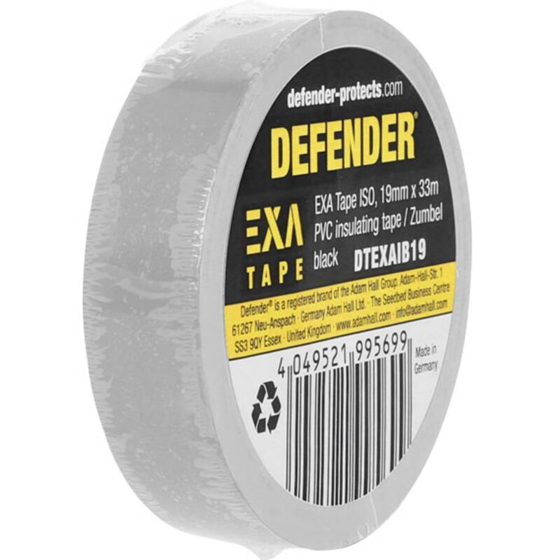 foto del prodotto defender by adam hall exa tape dtexais19 nastro isolante grigio argento l x l 33 m x 19 mm 1 pz.