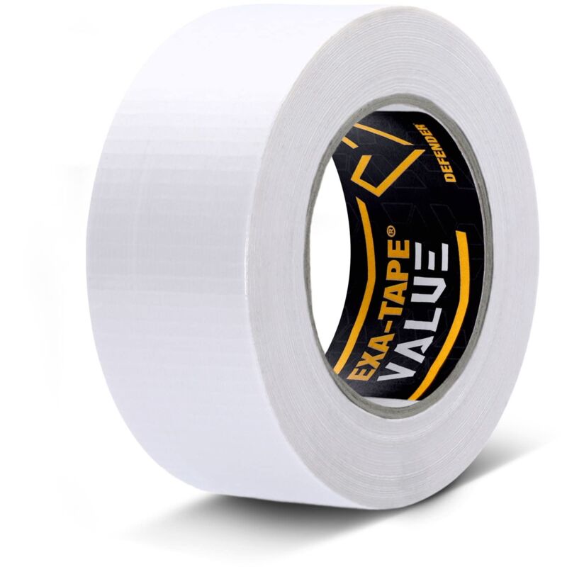 foto del prodotto defender exa tape value w 50 nastro adesivo in tessuto, bianco, lucido, 50 mm x 50 m