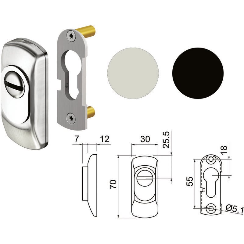 foto del prodotto defender per cilindro sagomato acciaio inox satinato sg15 disec