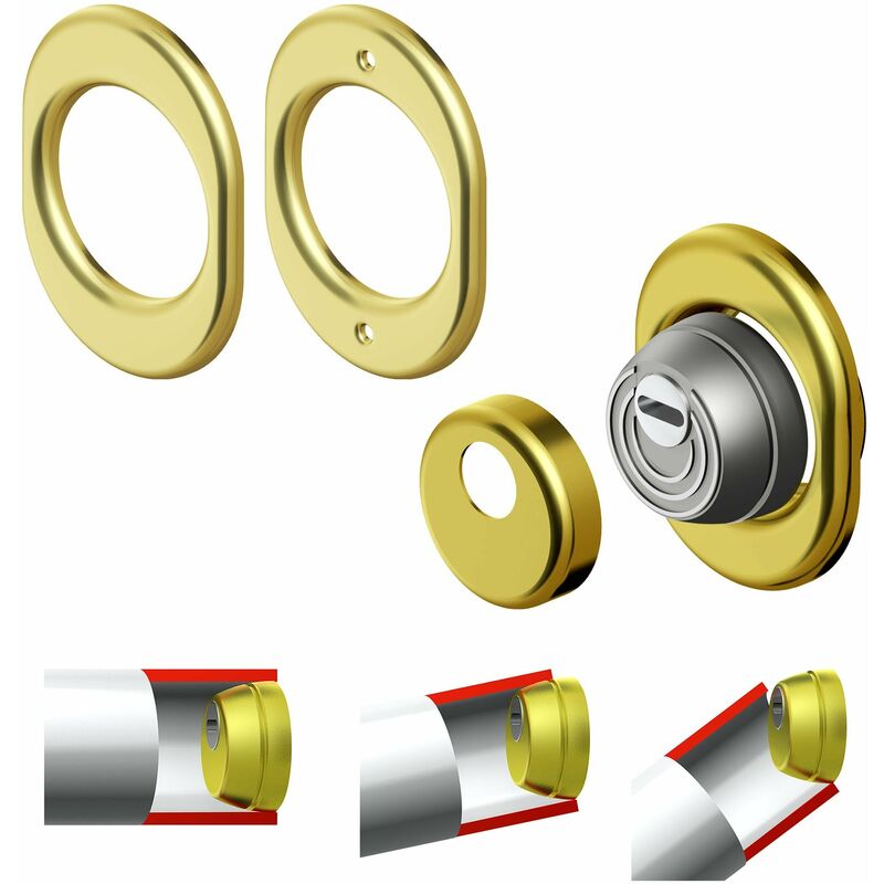 foto del prodotto defender serratura con cilindro atra h25 mm foro 50 mm oro lucido bds68 25d1