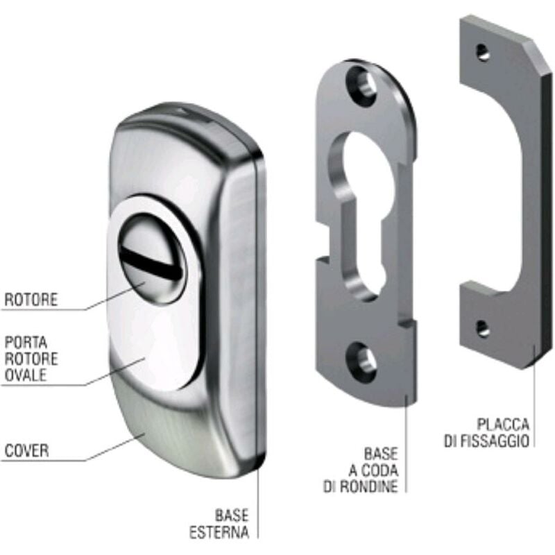 foto del prodotto defender sg15 disec foro sagom. mm 70x30 inox satinato h.mm 7 12