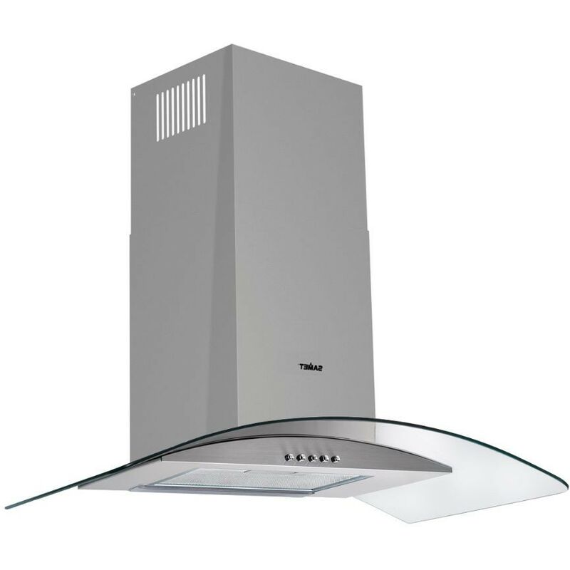 foto del prodotto defibrico cappa inox da parete 90 cm cupolino in vetro weth 90 samet