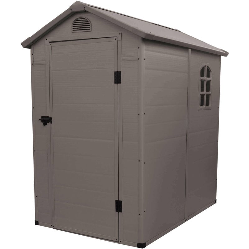 foto del prodotto defibrico casetta cottage da giardino porta attrezzi in resina effetto legno cortina marrone