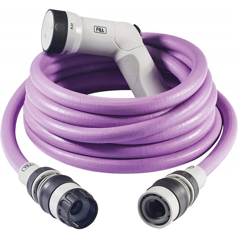 foto del prodotto defibrico fitt ikon 15 m, tubo acqua da giardino per irrigazione, estensibile, compatto, leggero e pronto all uso, con pistola multigetto, lavanda