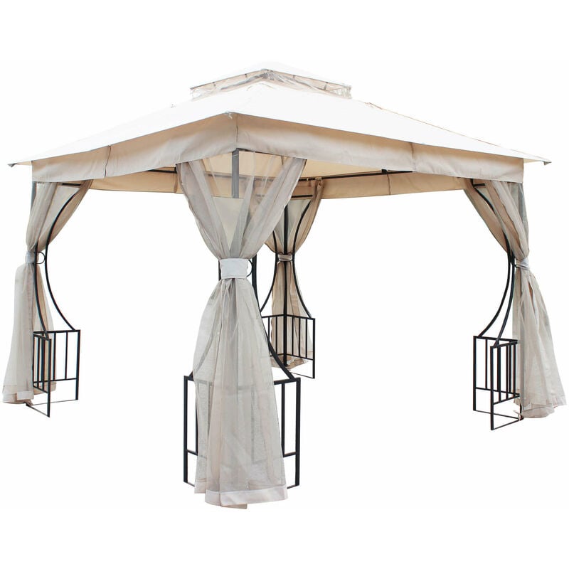 foto del prodotto defibrico gazebo 3x3 mt da giardino in acciaio con copertura in poliestere idrorepellente