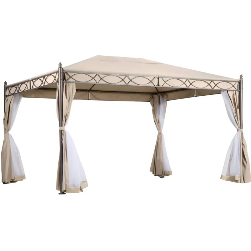 foto del prodotto defibrico gazebo grande da giardino 3x4 m struttura acciaio telo ecr zanzariera