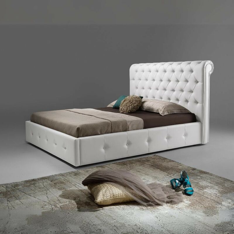 foto del prodotto defibrico letto una piazza e mezza con contenitore peninsula colore bianco
