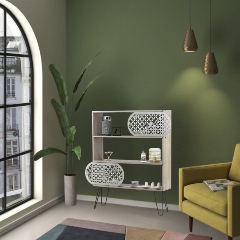 foto del prodotto defibrico libreria 3 ripiani illia 94x25x117 mt1905121 colore rovere nero