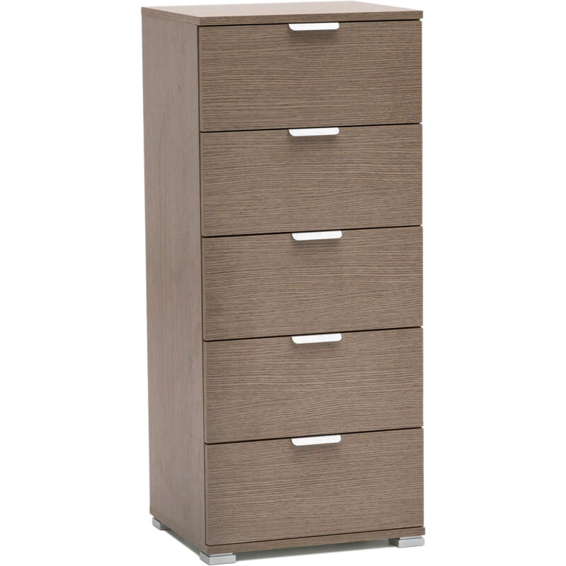 foto del prodotto defibrico mobiletto con 5 cassetti in legno nobilitato in varie tinte 45x38xh103 cm burlywood