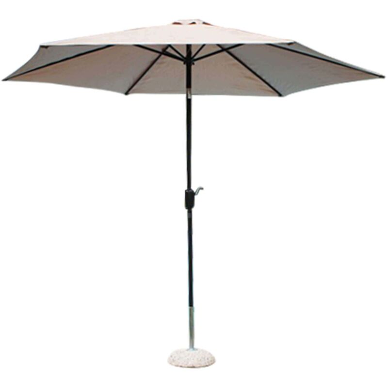 foto del prodotto defibrico - ombrellone poly eco dm.3 telo bianco poliestere 160 gr palo bianco dm 48 c/carr