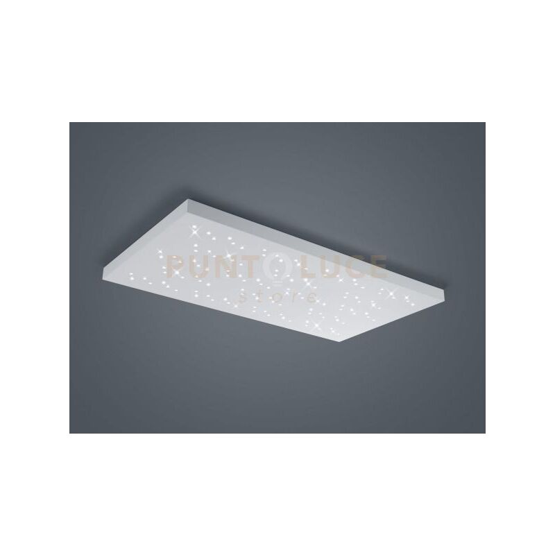 foto del prodotto defibrico plafoniera titus led rettangolare cielo stellato metalo funzione luce calda e fredda regolazione intensit bianco opaco 676611031