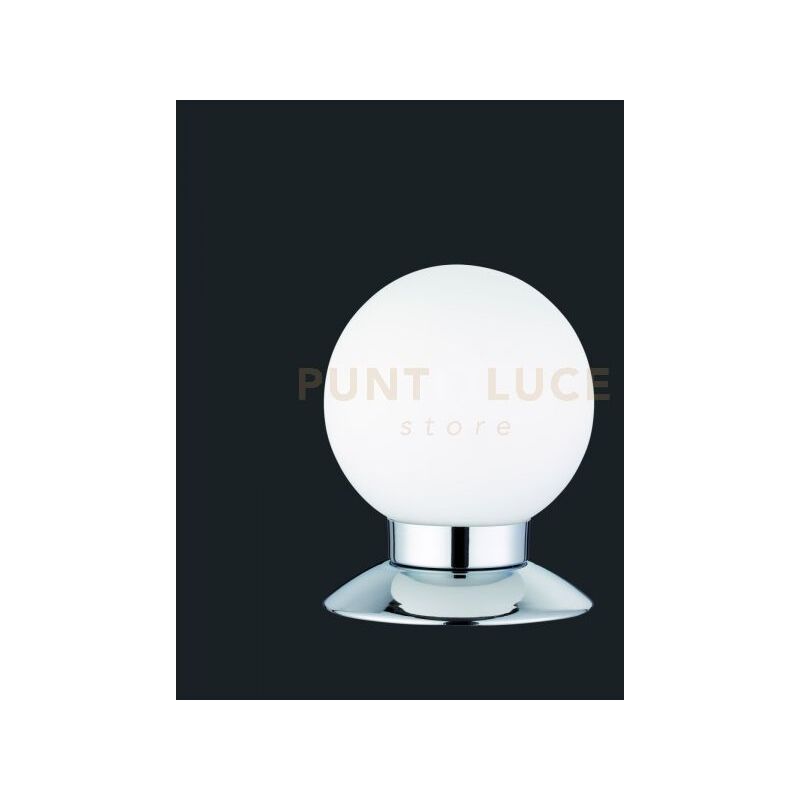 foto del prodotto defibrico princess lampada da tavolo led 3w 250lm, 3000k metallo cromo touch dimmer diffusore sfera vetro h.13cm