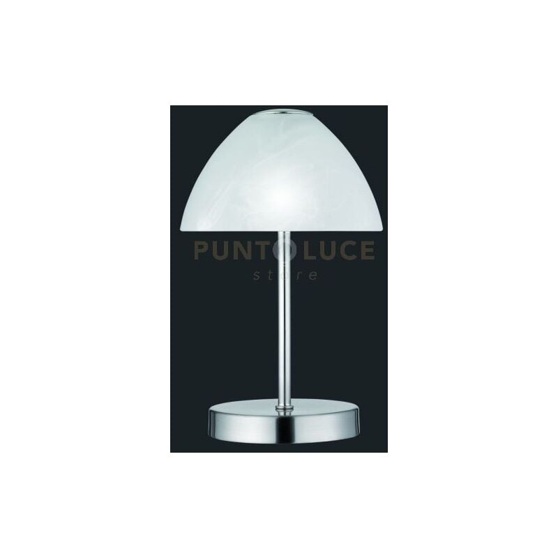 foto del prodotto defibrico queen lampada da tavolo led 3w 280lm, 3000k metallo acciaio touch 4 intensita diffusore coppa vetro h.24cm