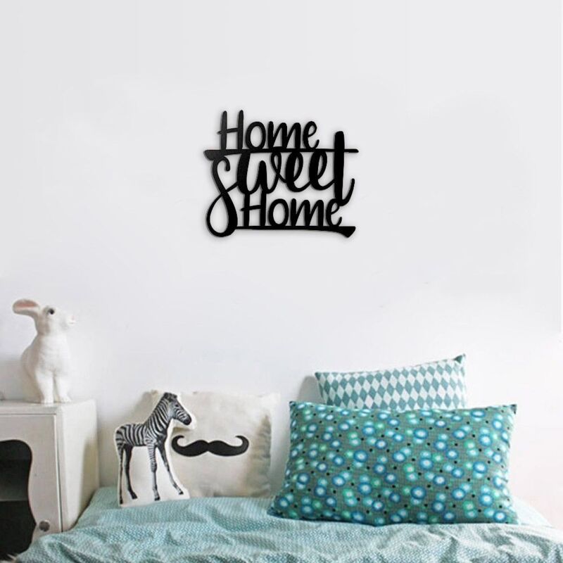 foto del prodotto defibrico scritta decorativa home sweet home 40x33 cm mt192410 colore nero