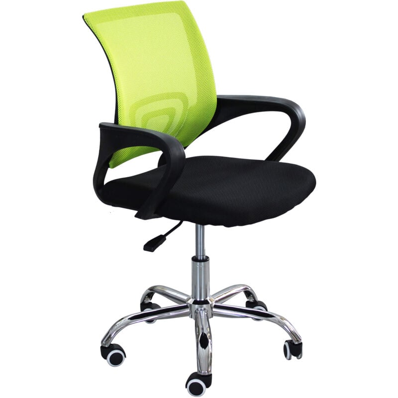 foto del prodotto defibrico sedia poltrona da ufficio con altezza regolabile schienale giallo fluo e base cromata urrax