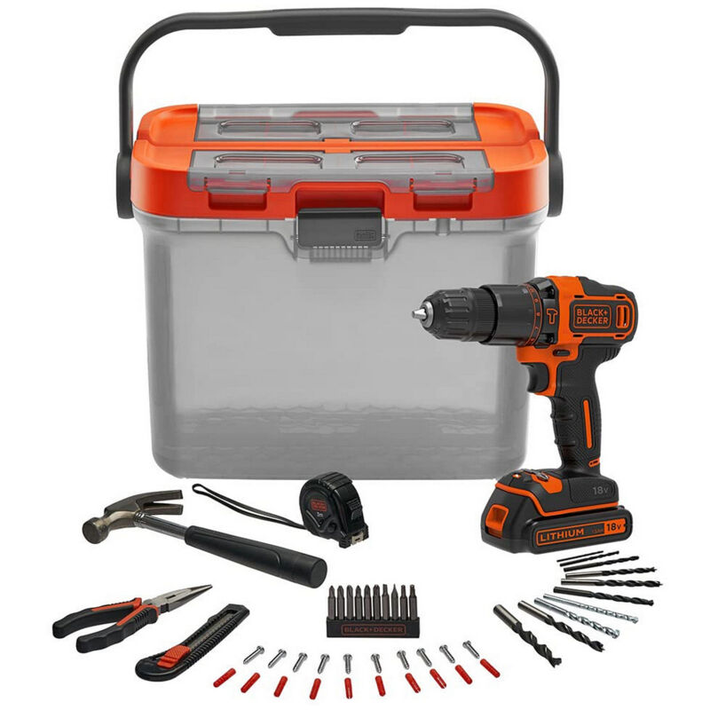 foto del prodotto defibrico set trapano e accessori black decker bcksb05 qw 18 v
