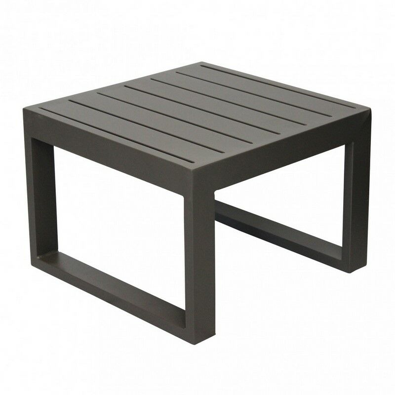 foto del prodotto defibrico tavolino cuba alluminio taupe 45x45x32h verniciato a polvere