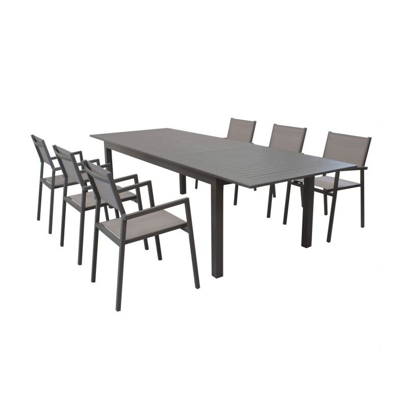 foto del prodotto defibrico tavolo allungabile ibiza in alluminio dogato da esterno per giardino e veranda tavolo 220 280 x 100 cm taup 