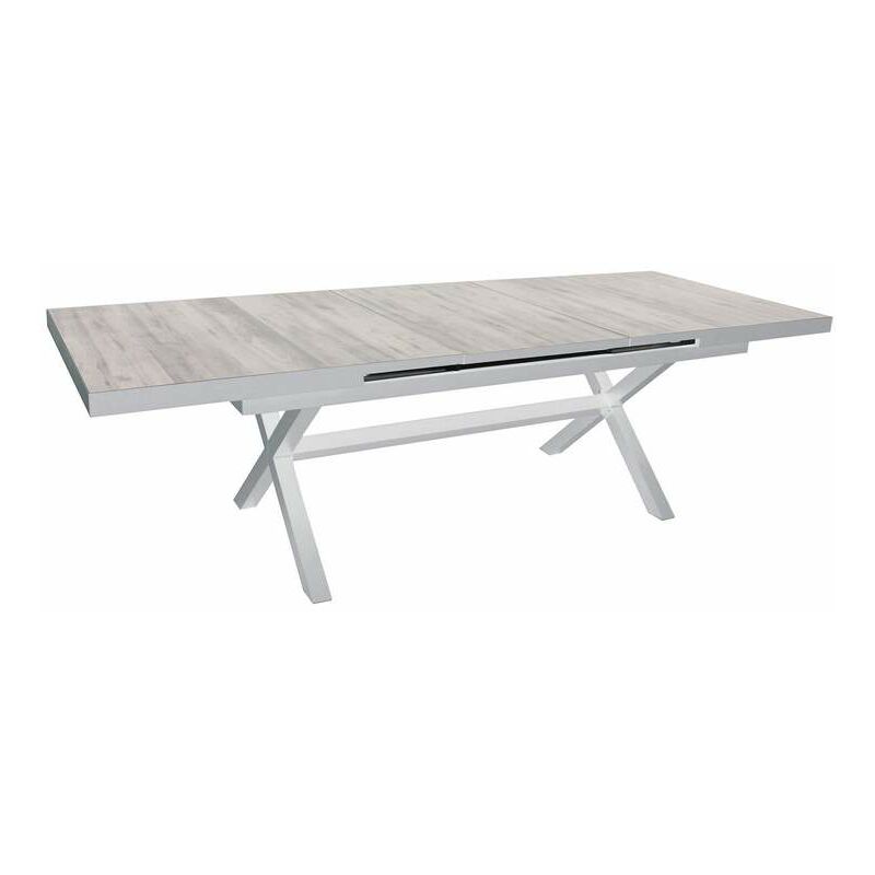 foto del prodotto defibrico tavolo djerba 200 260x100 alluminio bianco con 13 mattoni