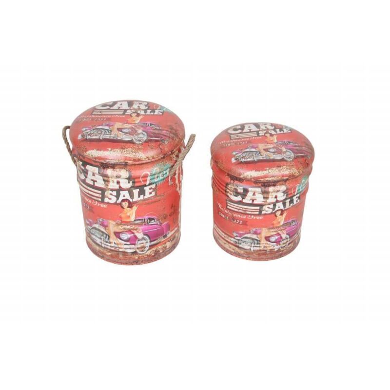 foto del prodotto defibrico - theodore - set di 2 pouf contenitore tondo poggiapiedi