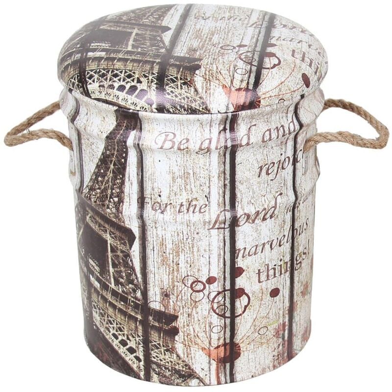 foto del prodotto defibrico - theodore - set di 2 pouf contenitore tondo poggiapiedi