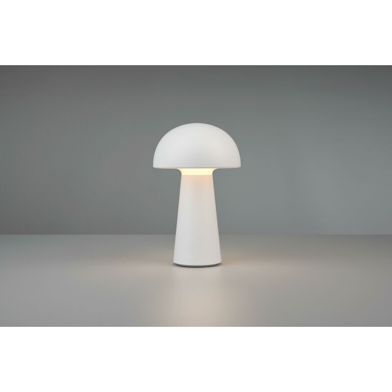 foto del prodotto defibrico trio lighting lennon lampada da appoggio led da esterno fungo ricaricabile usb bianca touch 4 intensita h. 22cm ip 44 r52176101