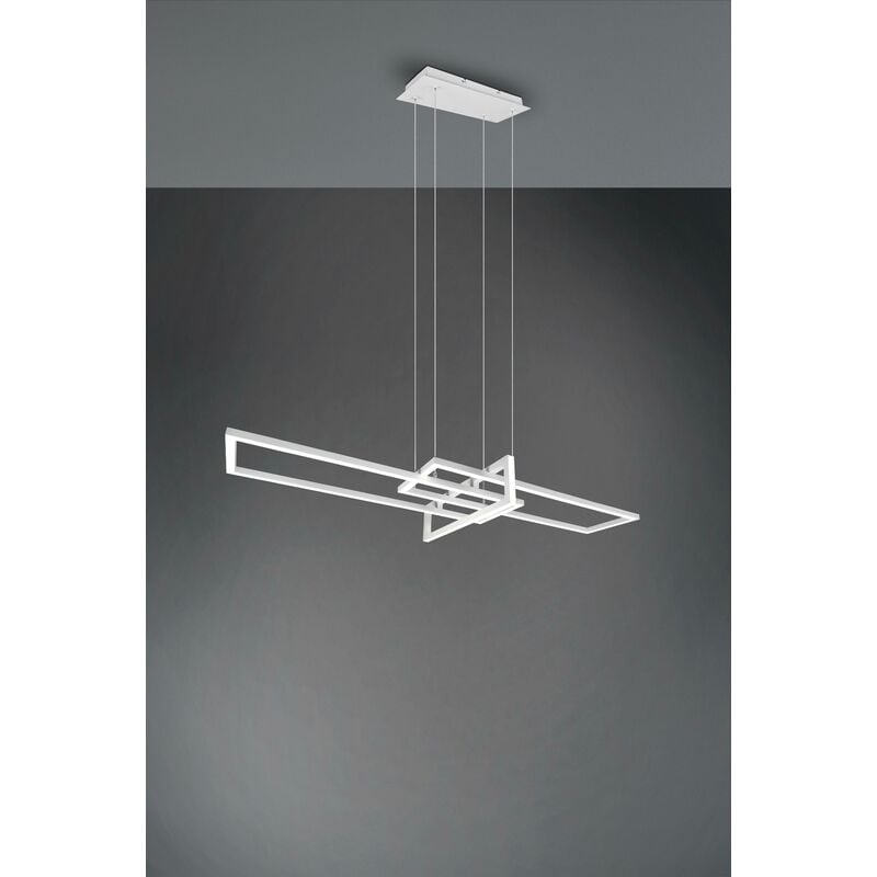 foto del prodotto defibrico trio lighting salinas sospensione led triplo rettangolo bianca con regolazione intensita 34w 4000k 320310331