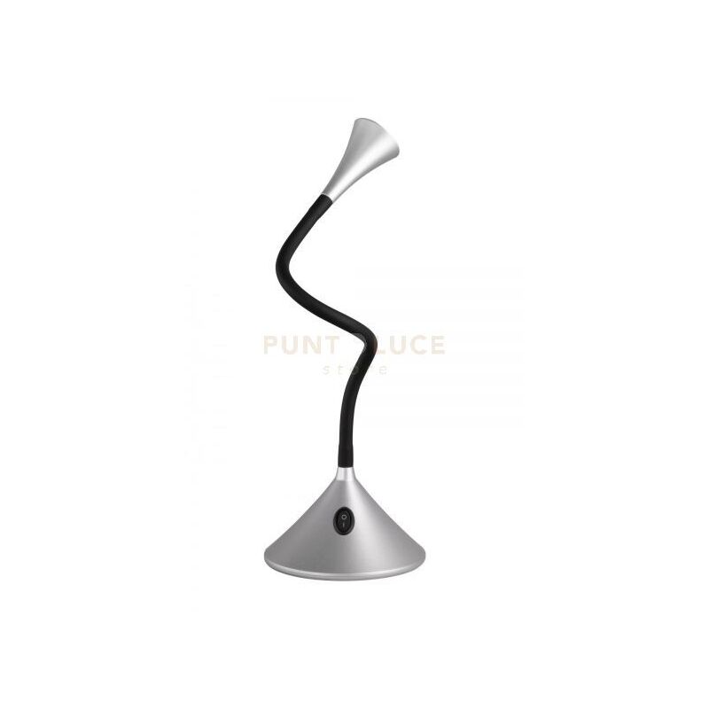 foto del prodotto defibrico viper lampada da tavolo applique led 3w 350lm, 3000k con braccio flessibile alluminio h.32 cm