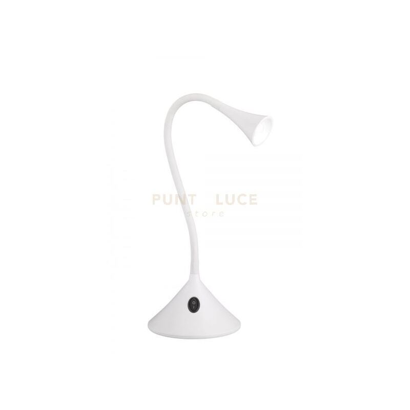 foto del prodotto defibrico viper lampada da tavolo applique led 3w 350lm, 3000k con braccio flessibile bianca h.32 cm
