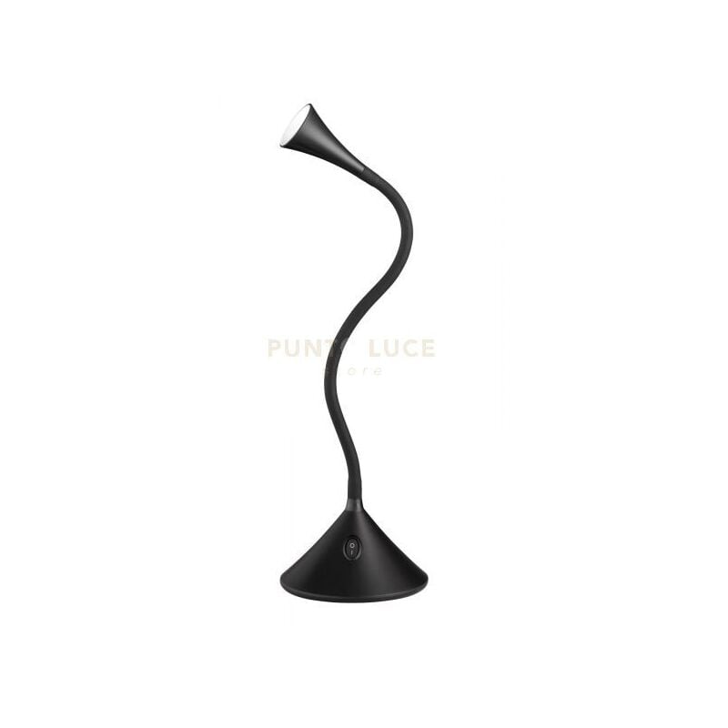 foto del prodotto defibrico viper lampada da tavolo applique led 3w 350lm, 3000k con braccio flessibile nera h.32 cm